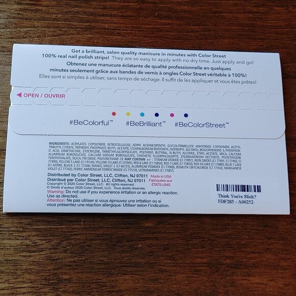 New COLOR STREET Real Nail Polish Strips Think You're Slick - Picture 2 of 3